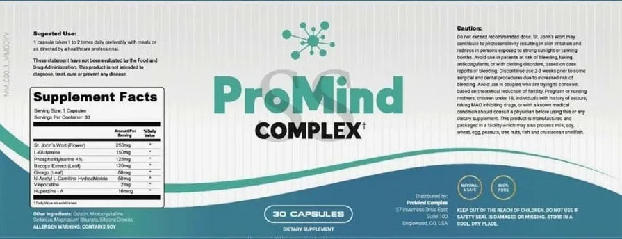 ProMind Complex brain health supplement Facts